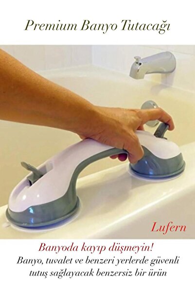 Lufern Premium Banyo Tutacağı Kilitli Vantuzlu Güvenli Tuvalet Vakum Pratik D...