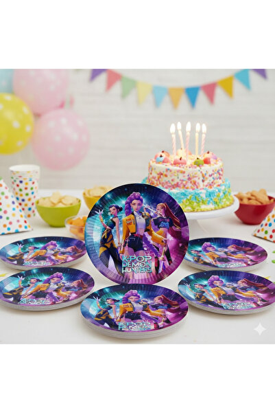 DODOMAR K-Pop Demon Hunters Huntrix Karton Tabak 8 Adet - Doğum Günü Parti Ta...