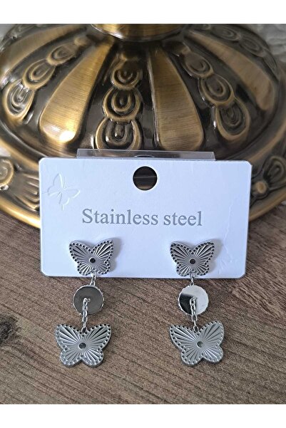 mixify Stainless Steel Butterfly Figured Dangle Earrings