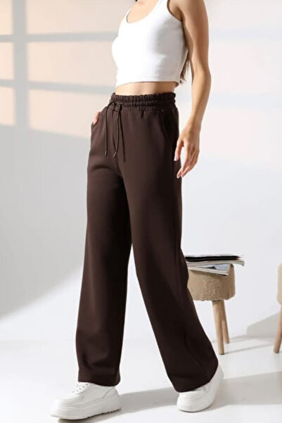 ESSFASIHON 3 İp Şardonlu Palazzo Bottom Tracksuit