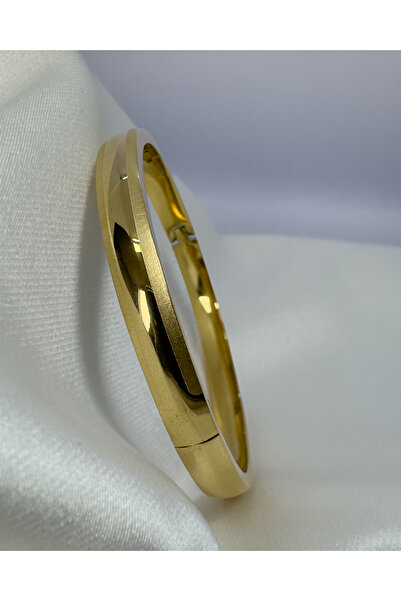 Samu Accessories Mat ve Parlak Dokulu Yassı Çelik Kelepçe - Golden Satin-Edge...