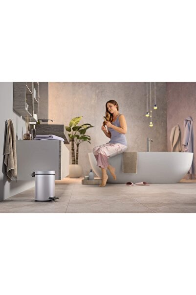 Hailo SOLID-S SILVER - PEDAL COSMETIC BIN 4 LITERS