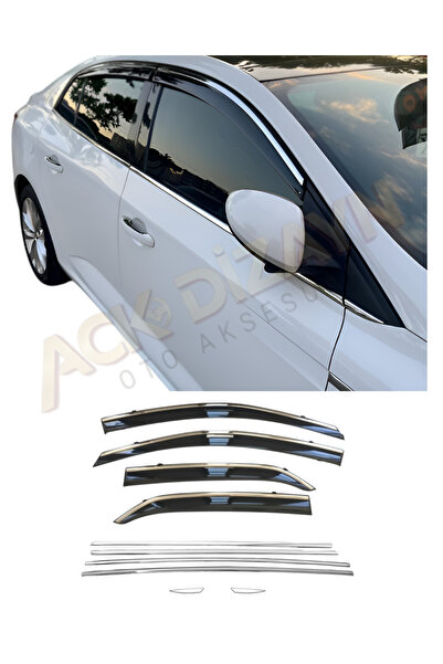 ACK Dizayn RENAULT MEGANE 4 SEDAN 2016+ 2'Lİ PREMİUM SET (KROM CAM RÜZGARLIĞI...