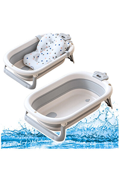 Three top online Baby Bathtub With Thermometer Foldable Mattress Stars Gray