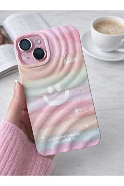 Olinza Shop حافظة هاتف من السيليكون بنمط موجة الباستيل متوافقة مع هاتف iPhone...