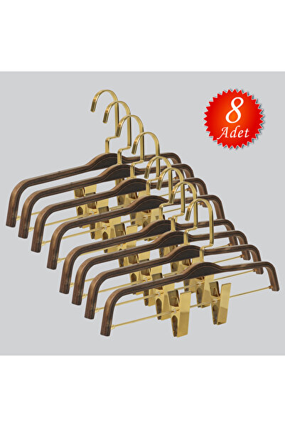 NYN Drvena 8178 (ZLATNA ZAKOČENA LAMA) vešalica za suknje i pantalone sa klin...