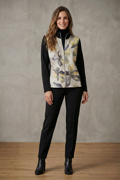 YXL COLLECTION Jachetă de damă din Lycra, mărime mare, cu guler înalt, cu buz...