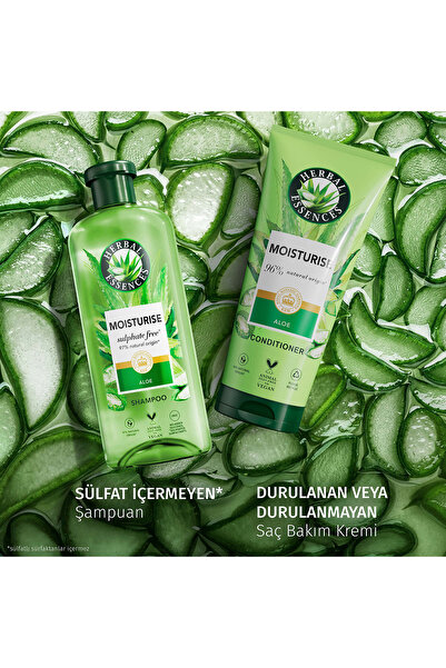 Herbal Essences Yatıştırıcı Aloe İçeren Sülfatsız Şampuan 350 ml x 3 Adet