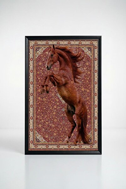 Raschel Home Premium Kumaş Halı Çerçeveli Tablo Halı Dokulu Özel Çerçeveli