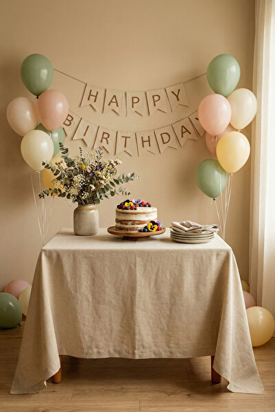 Morlay Natural Linen Tablecloth - Engagement, Baby Shower, Birthday Special D...