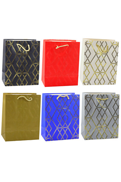 Three top online Pungă de cadou din hârtie cu modele elegante aurii