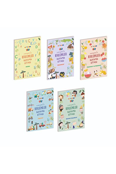 Artenino Coloring Book Joyful Pencils 5' Book Set
