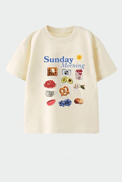 Monila Kız Çocuk Pamuklu Bisiklet Yaka Baskılı T-Shirt