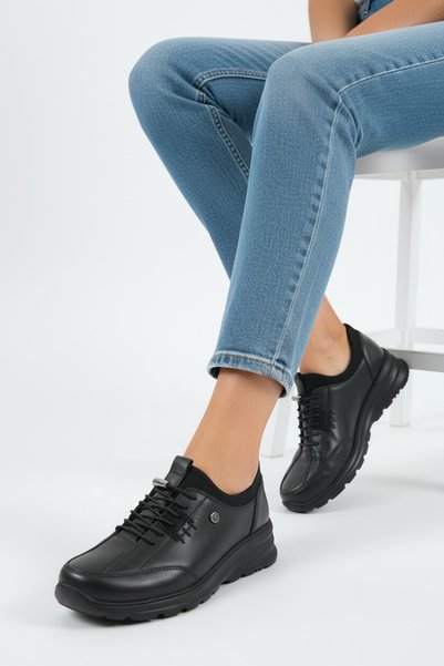 Cozi company Pantofi de zi cu zi pentru femei, ortopedici, 100% din piele naturală, cu șireturi, pantofi casual