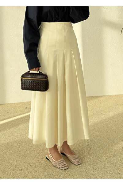 MODA AKSA FULL PİLE LİKRALI ETEK