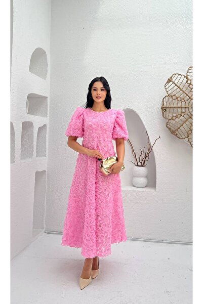 MY GRS PRENSES OMUZ GÜL KUMAŞ ELBİSE