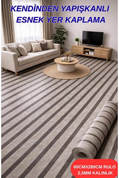 Renkli Duvarlar 60cmx280cm 1 Adet Yapışkanlı Rulo Açık Gri Lambiri Desenli Du...