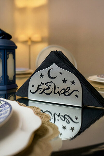 iwa concept Ramadan Kareem Metal Napkin Holder - Metal Tableware Iftar Decora...