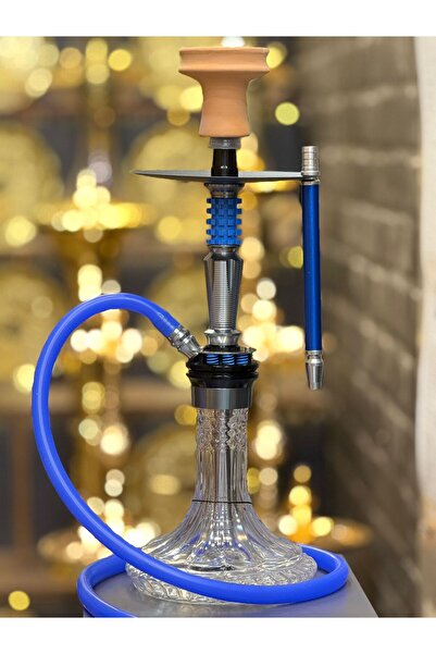 DR KARAM HOOKAH Mavi Alüminyum Nargile – 45 cm | Tam Set