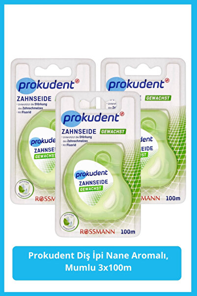 prokudent Diş İpi Nane Aromalı, Mumlu 3x100m
