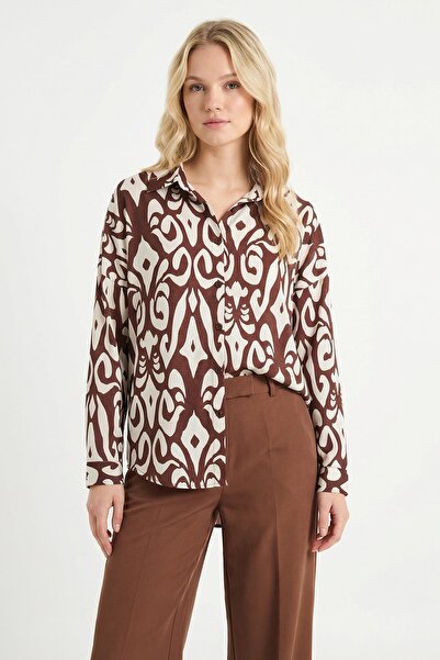 Rays 1015 Patterned Shirt Brown