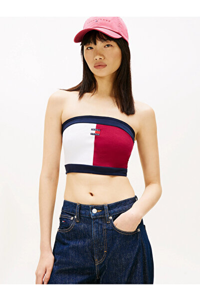 Tommy Hilfiger Tjw Flag Emblem Bustier Women's Purple T-Shirt Dw0Dw22637Vlc