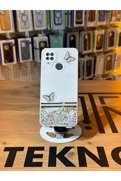 Avcı Teknoloji Market Redmi 9C - 10A Uyumlu Kelebekli Simli Kılıf