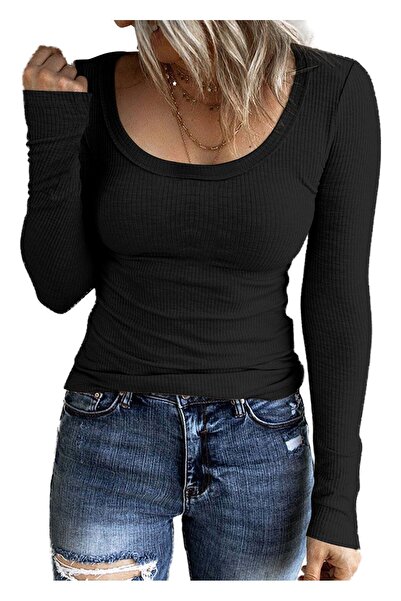 Trendimax TrendiMax women's blouse, long sleeves, boat neck, elastic material...