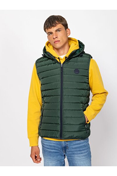 Heavy Tools Vestă matlasată cu glugă pentru bărbați WANTIW25 PINE M