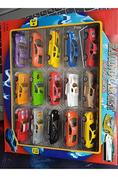 OYUNCAKSAHİLİ Yarış Arabaları 7cm Demir Araba Kırılmaz Oyuncak Metal 15 Adet ...