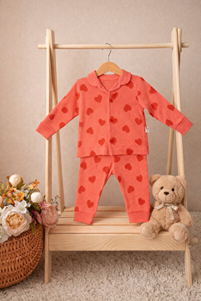 ASİLA Heart Printed Baby Girl Pajama Set