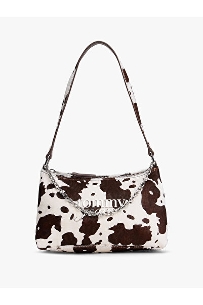 Tommy Hilfiger Tjw Cool Cow Pattern Shoulder Women's White Shoulder Bag Aw0Aw...