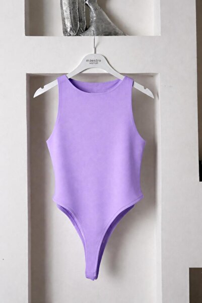 MAESTRO WOMAN Kadın Bisiklet Yaka Kolsuz Çıtçıtlı Bodysuit