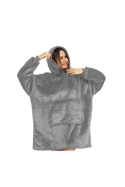 miraza Blanket with Sleeves and Hood, Sweatshirt Type, Warm Fleece, Plush, Un...
