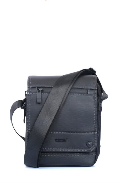 ÇÇS Μαύρη τσάντα ώμου μικρού μεγέθους με καπάκι και χιαστί λουράκι 31117