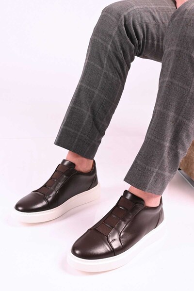 Bestello Laceless Elastic Eva Sole Genuine Leather Sneaker 174-24226 Men's Shoes