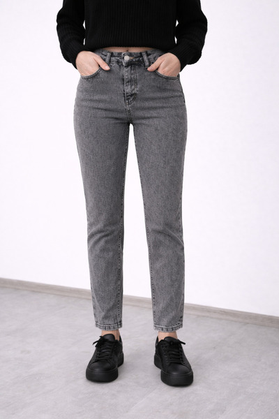 DELDNM Scarlet Women's Smoked High Waist Lycra Trend Mom Jean