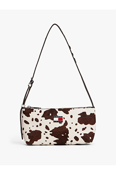 Tommy Hilfiger Tjw Must Cow Patterned Shoulder Women's White Shoulder Bag Aw0...