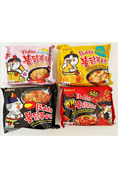 SAMYANG Mix 4 Arome Buldak Hot Chicken Ramen: Carbonara, Brânză, Original, 2X...