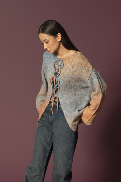 Nisan Knitted Cardigan with Binding Detail