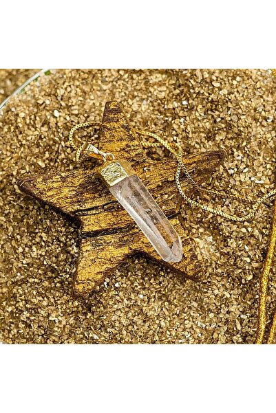 Ezera Κολιέ μενταγιόν από λευκό χαλαζία