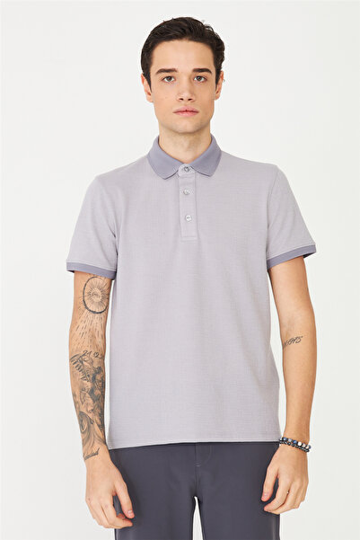 White Stone Gray Polo Neck T-Shirt