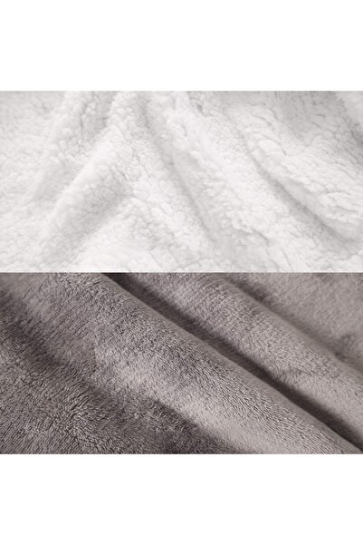 miraza Patura cu Maneci si Gluga, Tip Hanorac, Fleece Calduros, Plusat, Marime Universala, Negru