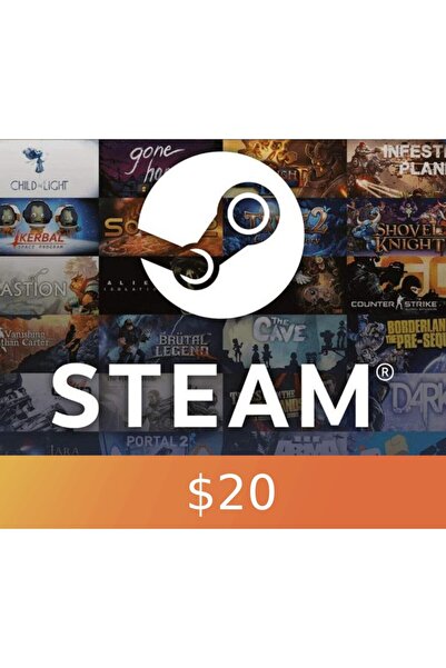 Valve Steam Gift Card $20 (20 USD) Bakiye Yükleme Kodu - Digital Hediye Kartı