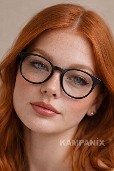 KAMPANİX Black Framed Uv400 Women's & Men's Trend Model Sunglasses