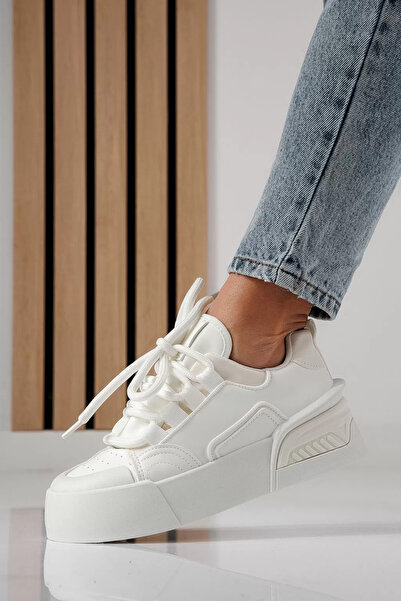 Zaira Women's white sneakers made of eco-leather Corina #24292 - 40