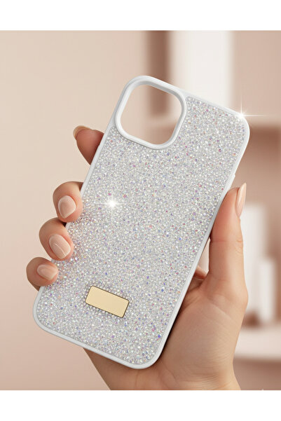 TeknoŞen حافظة فاخرة من حجر الماس الأبيض لهاتف آيفون 12 برو