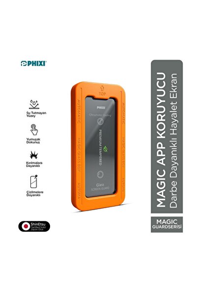 Phixi iPhone 17 Pro Max MagicApp Hayalet Cam Aparatlı Gizlilik Ekran Koruyucu...