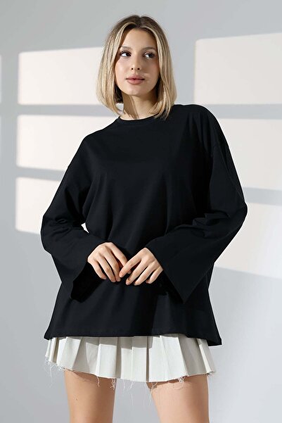 ModaPlaza Γυναικεία Βαμβακερή Μπλούζα με Φαρδιά Μανίκια 22139