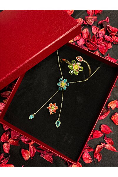 lotusbybuket Vıp Çelik sevgililer günü özel tasarım kolye&bilezik&yüzük set